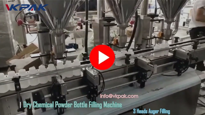 Otomatik Üç Kafalı Toz Şişe Dolum Makinesi